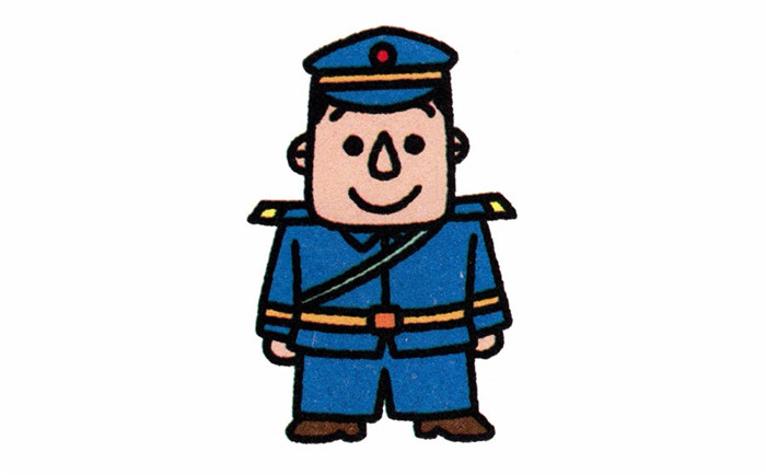 警察叔叔的简笔画