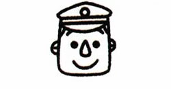 警察叔叔的简笔画画法步骤二