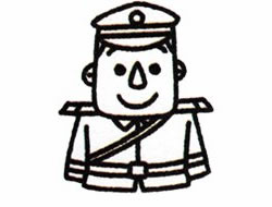 警察叔叔的简笔画画法步骤三