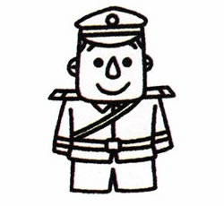警察叔叔的简笔画画法步骤四