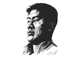 素描四分之三男青年肖像