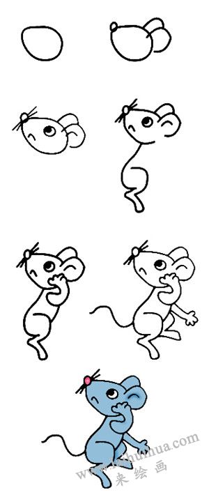 老鼠简笔画画法步骤