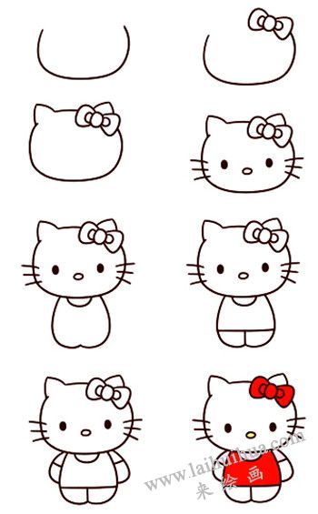 Hello Kitty简笔画画法步骤