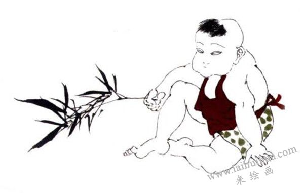 顽童的国画画法步骤 03