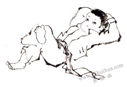 牧童的国画画法步骤 01