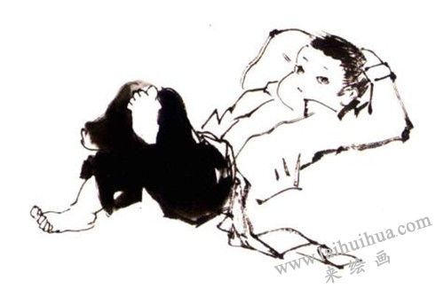 牧童的国画画法步骤 02