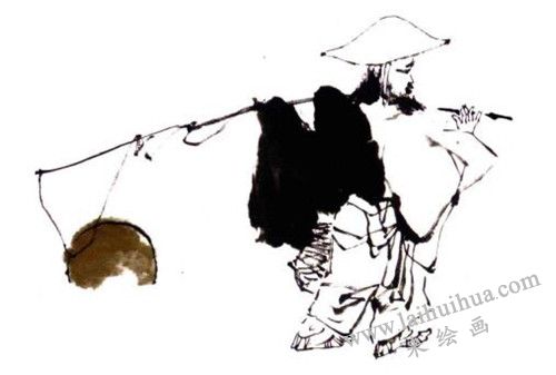 渔翁的国画画法步骤 二