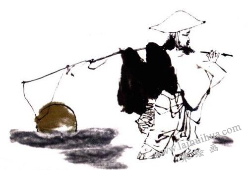 渔翁的国画画法步骤 三