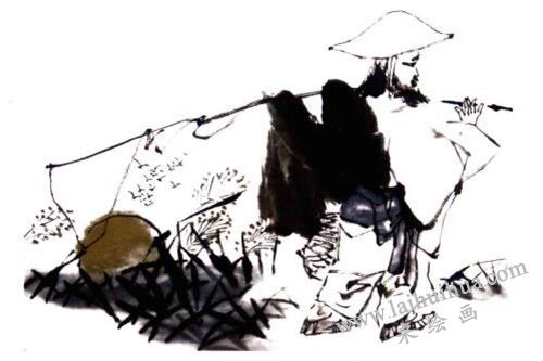 渔翁的国画画法步骤 四