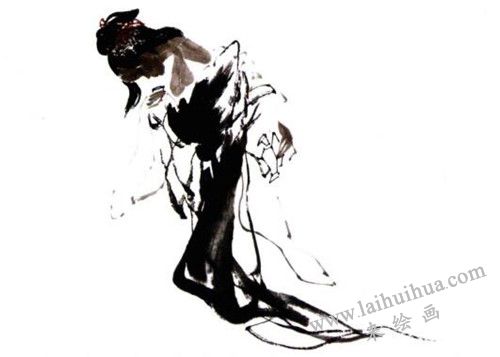 《贵妃醉酒》国画画法步骤 四