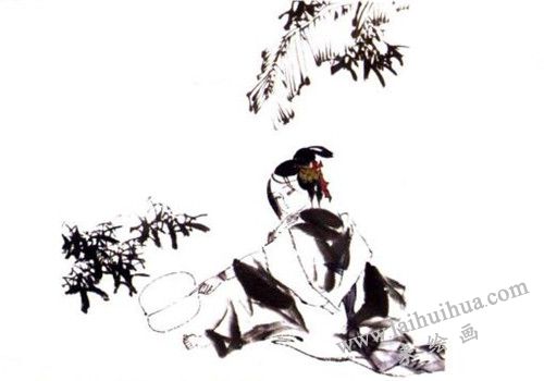 《七夕诗意》国画画法步骤 三