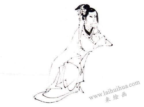 《绝代佳人》国画画法步骤 一