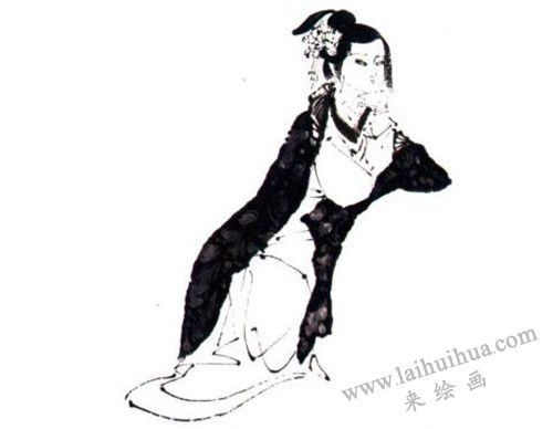 《绝代佳人》国画画法步骤 二