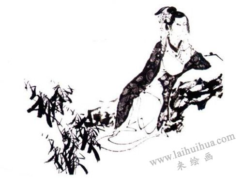 《绝代佳人》国画画法步骤 三