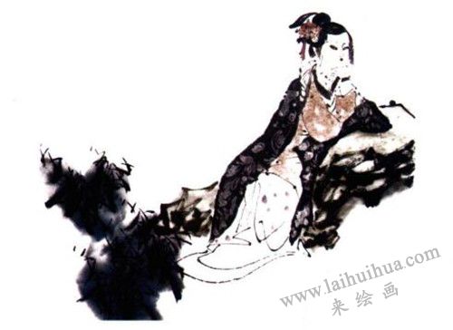 《绝代佳人》国画画法步骤 四