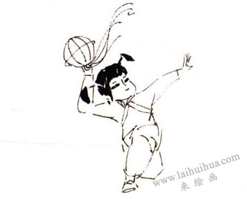 《舞狮》国画画法步骤 一