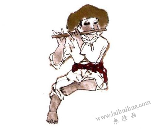 《牧归》国画画法步骤 二