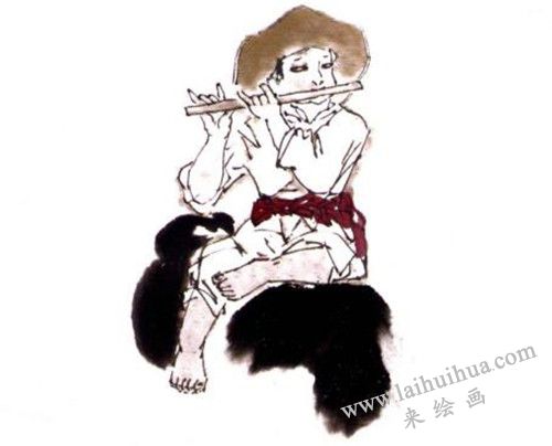 《牧归》国画画法步骤 三