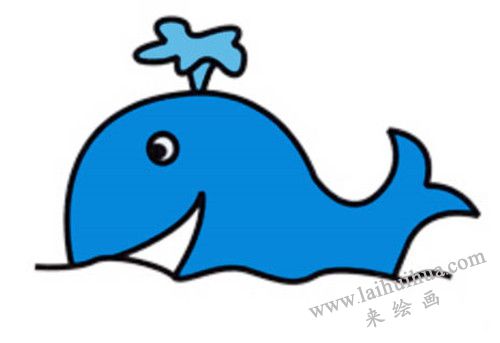 小鲸鱼简笔画画法步骤 06