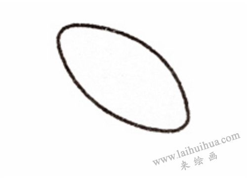 椭圆   牵牛花简笔画画法步骤 01