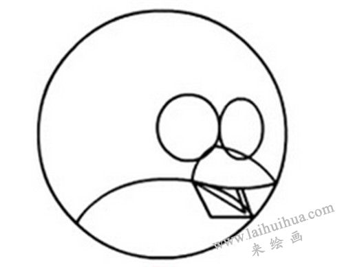 愤怒的小鸟简笔画画法步骤 04