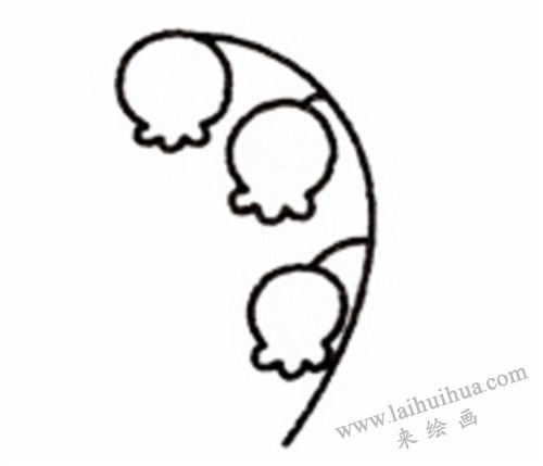 铃兰简笔画画法步骤 03