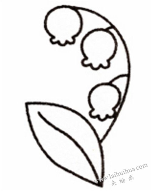 铃兰简笔画画法步骤 04