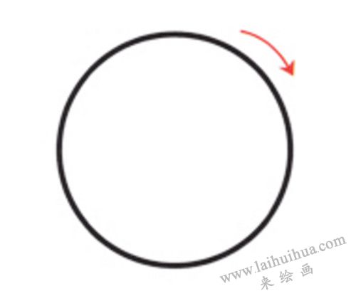圆圆的脑袋    大黄鸭简笔画画法步骤 01