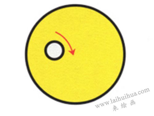 小圆眼睛   大黄鸭简笔画画法步骤 02
