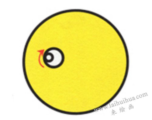 眼球 大黄鸭简笔画画法步骤03