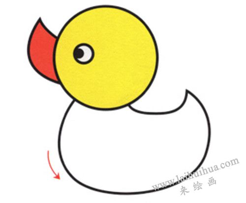 身体 大黄鸭简笔画画法步骤 05