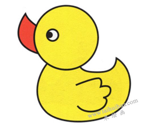 着色完工   大黄鸭简笔画画法步骤06