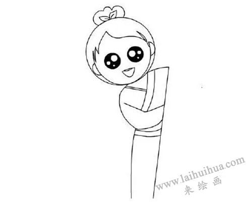 Q版芈月简笔画画法步骤 四