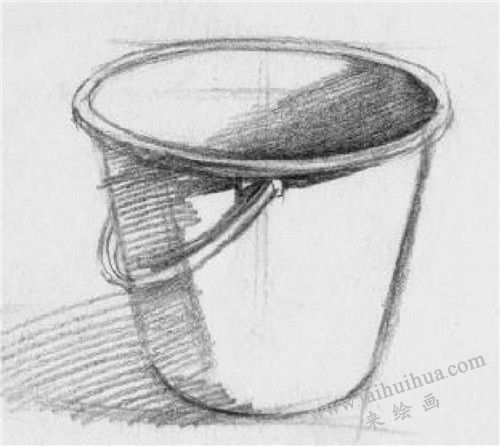 水桶素描画法步骤 三