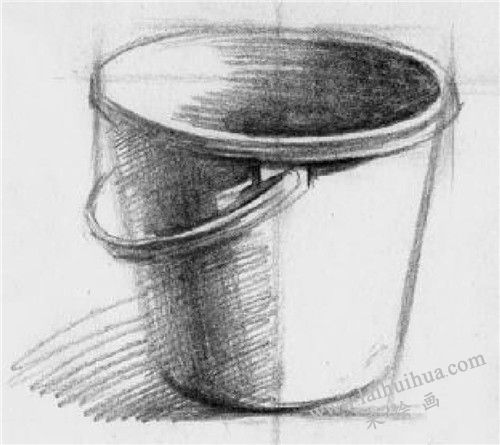 水桶素描画法步骤 四