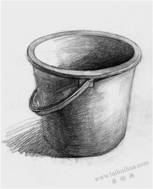 水桶素描画法步骤 完成图