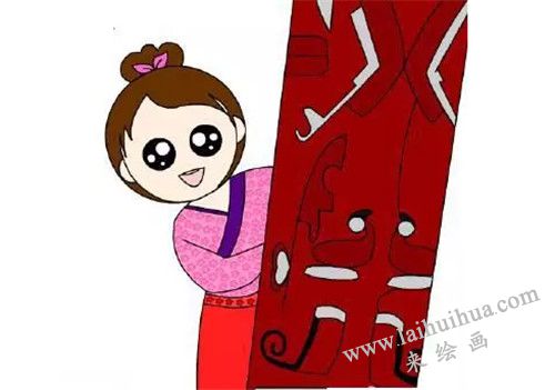 Q版芈月简笔画画法步骤 六