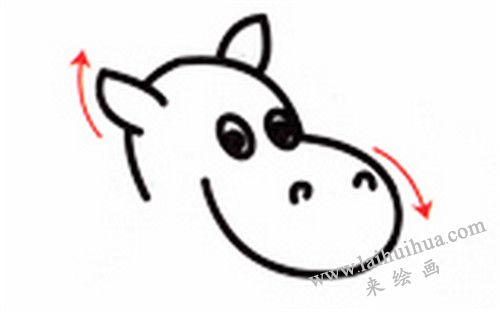 斑马的头   斑马简笔画画法步骤一