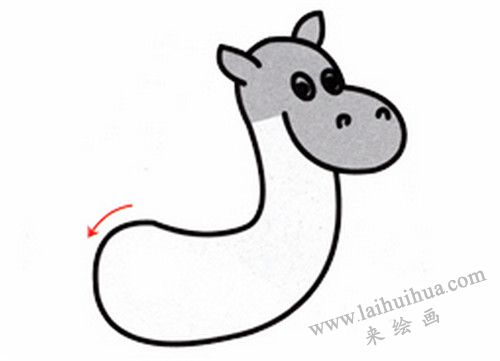 斑马的身体，斑马简笔画画法步骤二