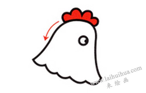 鸡脖子，母鸡下蛋简笔画画法步骤二