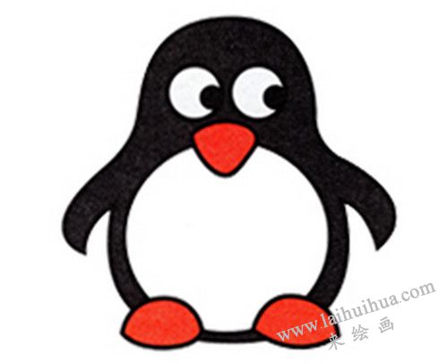 小企鹅简笔画画法步骤五