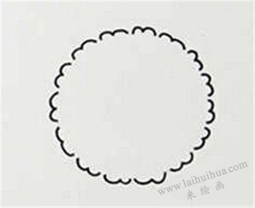 小绵羊简笔画画法步骤二