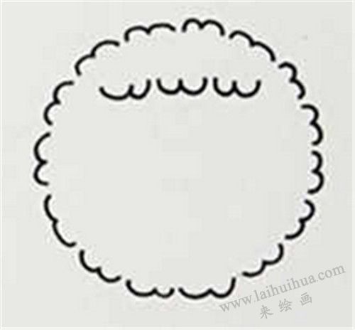 小绵羊简笔画画法步骤三