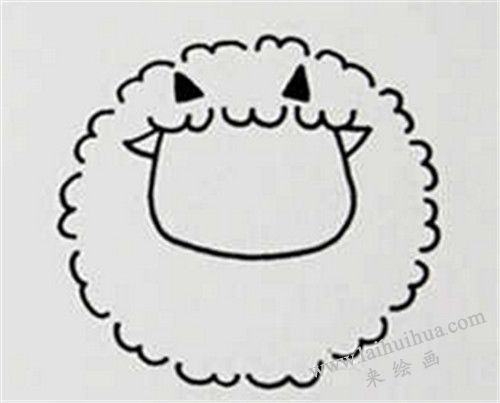 小绵羊简笔画画法步骤五