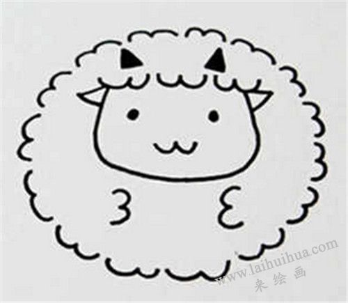 小绵羊简笔画画法步骤七