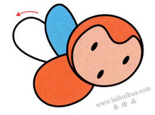 小蜜蜂简笔画画法步骤四（2）