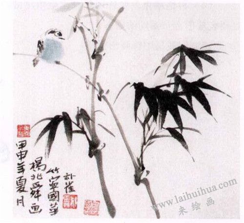竹子水墨画画法步骤