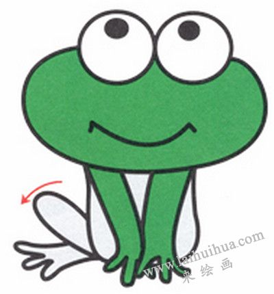 小青蛙的腿，小青蛙简笔画画法步骤 六