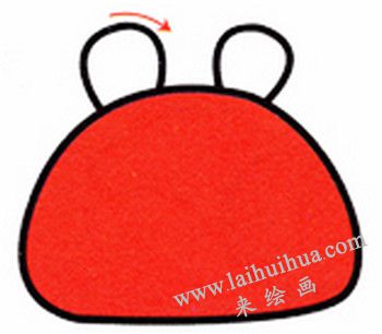 耳朵，螃蟹简笔画画法步骤二