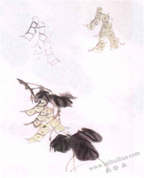 豆角水墨画画法步骤